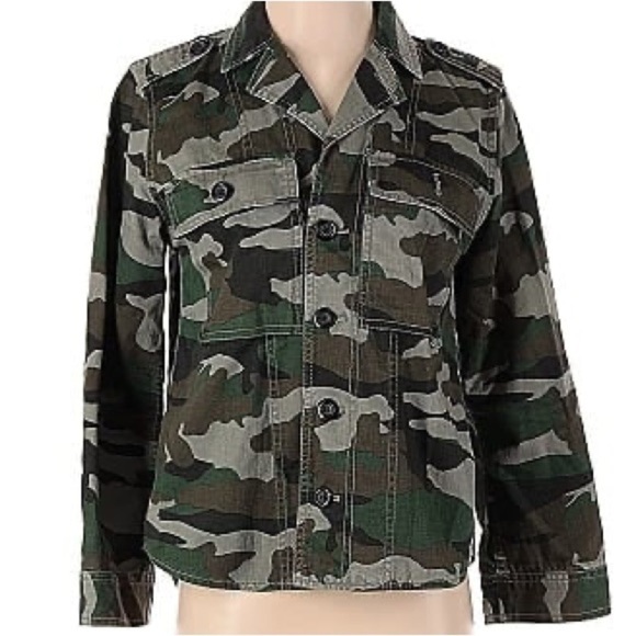 J. Crew NWOT 100% Cotton Green Camouflage Jacket. - Picture 1 of 8